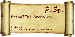 Privári Szabolcs névjegykártya